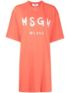 MSGM платье-футболка с логотипом