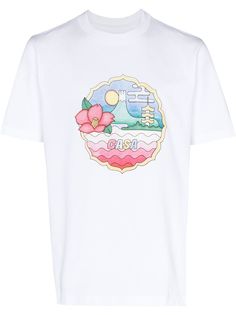 Casablanca футболка из органического хлопка с принтом Fleur