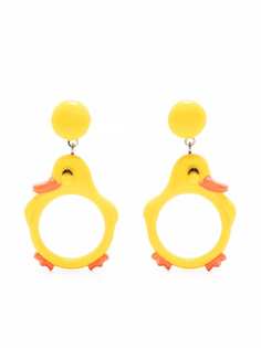 Moschino серьги-клипсы Duck