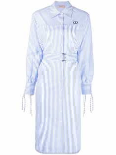 TWINSET полосатое платье-рубашка с длинными рукавами