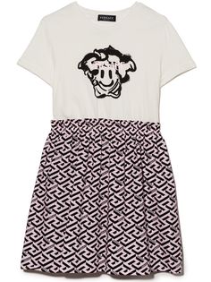 Versace Kids платье Medusa Tag La Greca