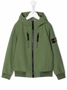 Stone Island Junior куртка с капюшоном и нашивкой-логотипом