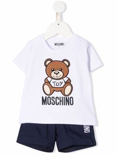 Moschino Kids шорты с вышитым логотипом и подворотами