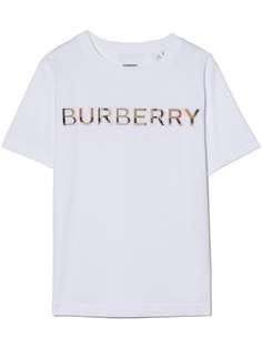 Burberry Kids футболка с вышитым логотипом