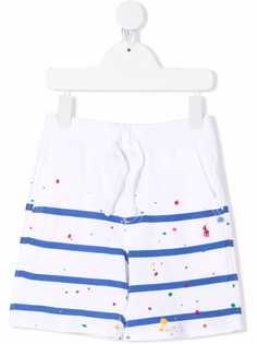 Ralph Lauren Kids полосатые шорты с эффектом разбрызганной краски