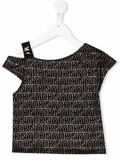 Dkny Kids топ асимметричного кроя с логотипом