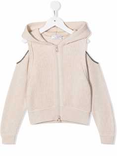 Brunello Cucinelli Kids кардиган с капюшоном