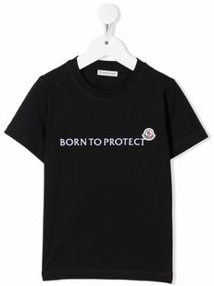 Moncler Enfant футболка Born To Protect с логотипом