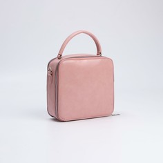 Кросс-боди, 2 отдела на молнии, наружный карман, длинный ремень, цвет розовый NO Brand