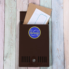 Ящик почтовый с замком, вертикальный, коричневый NO Brand
