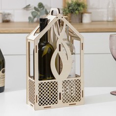 Ящик для 2 бутылок вина, 18×9×33 см NO Brand