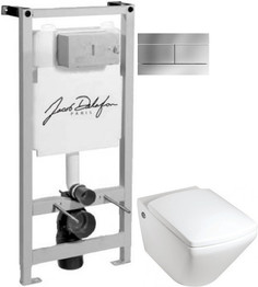 Комплект подвесной унитаз Jacob Delafon Escale E1306-00 + система инсталляции Jacob Delafon E5504-NF + E4316-CP