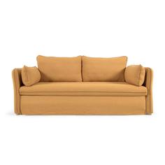 Диван-кровать tanit горчичный с ножками из массива бука с натуральной отделкой 210 см (la forma) желтый 210x83x100 см.