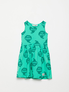 Трикотажное платье без рукавов для девочек (зеленый, 98/ 3-4 YEARS) Sela