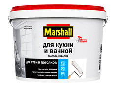 Краски для стен и потолков краска в/д Marshall для кухни и ванной BW 2,5 л матовая, арт.Marshall WO 2,5л