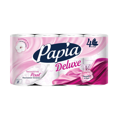 Бумага туалетная бумага туалетная PAPIA Deluxe Paradiso dei Fiori 8 шт/уп. 4-слойные 140 листов парфюмированная белая