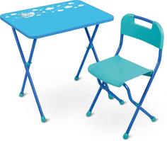 Комплект "Алина" дет. (3-7 лет, стол+стул пластм ,выс.57 см) голубой КА2/Г Nika Kids