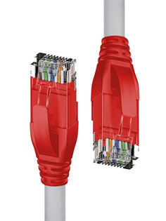 Сетевой кабель 4PH UTP cat.5e 24AWG RJ45 T568B 0.5m Grey-Red 4PH-R90023 4ПХ