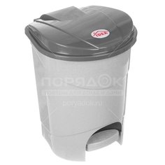 Контейнер для мусора пластик, 7 л, квадратный, педаль, мрамор, Idea, М2890