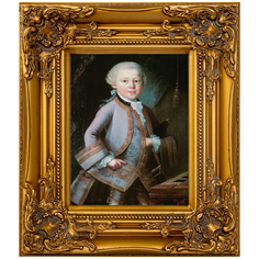 Репродукция картина «портрет вольфганга амадеуса моцарта» (object desire) золотой 34x39x4 см.