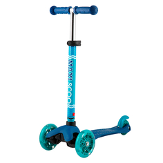Самокат Maxiscoo Baby 3-х колесный со светящимися колесами синий