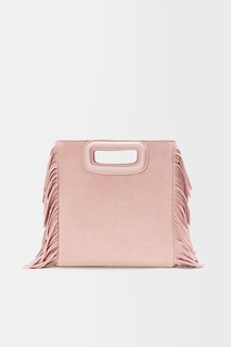 Пыльно-розовая сумка M Suede Maje