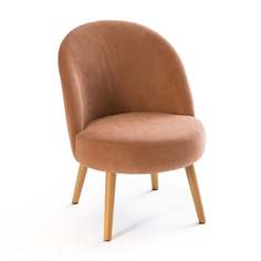 Кресло велюровое в рубчик lenou розовый (laredoute) розовый 66x78x57 см.
