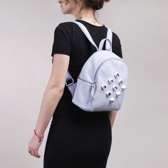 Серый рюкзак из эко-кожи Velvet