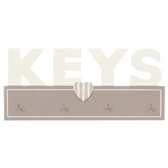 Ключница Волшебная страна, 24х11х2.5 см, МДФ, металл, 4 крючка, 005844