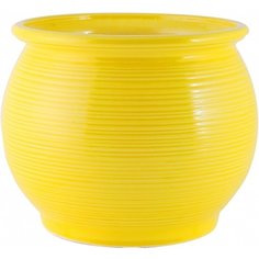 Горшок для цветов керамика, 0.6 л, 11.7х9.3 см, желтый, Радуга
