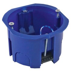 Коробка установочная, скрытая, диаметр 65х45 мм, TDM Electric, с саморезами, пластиковые лапки, синяя, IP20, SQ1403-8022