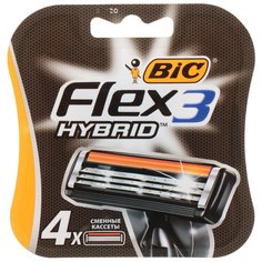Сменные кассеты для бритв Bic, Flex 3 hibrid, для мужчин, 4 шт, 948274