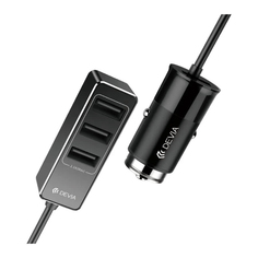 Автомобильное зарядное устройство Devia Flash Series Car Charger - Black, Чёрный