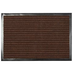 Коврик придверный, 60х90 см, прямоугольный, резина, с ковролином, коричневый, Комфорт, Floor mat, XTL-1008