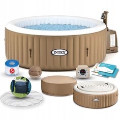 Бассейн надувной Intex, 196х71 см, SPA Bubble Massage, 28426, фильтр-насос, подстилка, 795 л