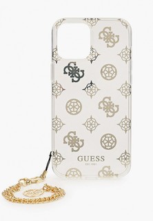 Чехол для iPhone Guess 12 Pro Max (6.7), PC/TPU Peony Tranp +Gold hand chain