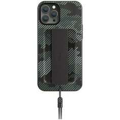 Чехол Uniq для Iphone 12 Pro Max Heldro +Band DE Anti-microbial, Charcoal camo