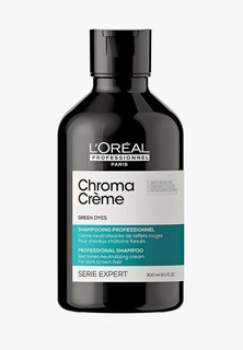 Шампунь LOreal Professionnel L'Oreal Chroma Creme с зеленым пигментом для нейтрализации красного оттенка темных волос, 300 мл