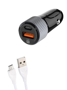 Зарядное устройство Ldnio C510Q 1xUSB QC 3.0 + 1xUSB PD + Cable MicroUSB Black LD_B4408