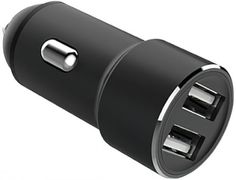 Зарядное устройство автомобильное Unico CCQCUNC 2*USB 2.0, 2,4A, металл, QC 3.0, защита от КЗ, черный