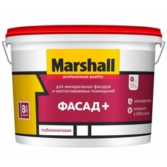 Краска воднодисперсионная, Marshall, Фасад+, фасадная, матовая, 2.5 кг