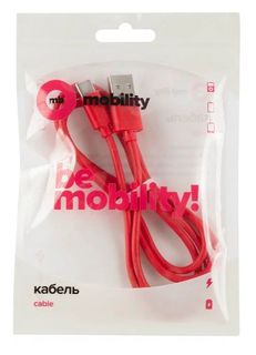 Дата-кабель MB mObility USB - Type-C, 3А, красный УТ000025675