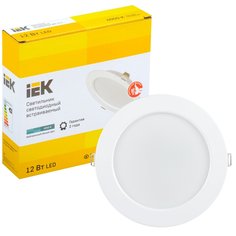 Светильник LED ДВО 1613 белый круг 12Вт 4000К IP20 IEK