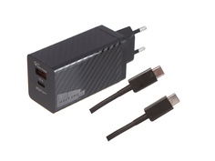 Зарядное устройство More Choice Smart NC76Sa 2xUSB 3.0А GAN PD + QC65W для Type-C Black 4627151196701