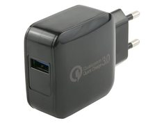 Сетевое зарядное устройство mObility mt-28 USB QC 3.0, черный