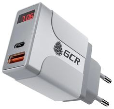 Сетевое зарядное устройство GCR на 2 USB порта (QC 3.0 + PD 3.0 ), белый, GCR-52885 Green Connect
