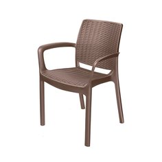 Кресло пластик, Эльфпласт, Rodos, 82х59х55 см, коричневое Elfplast