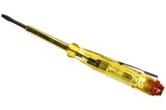 Отвертка индикаторная Курс 56501, желтая ручка 100 - 500 В, 140 мм
