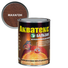 Масла древозащитные масло для дерева АКВАТЕКС Бальзам 0,75л махагон, арт.92124