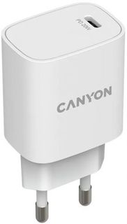 Зарядное устройство сетевое Canyon CNE-CHA20B02 PD 20Вт, 3А, USB-C, защита от перегрузки, перегрева, перенапряжения, черный